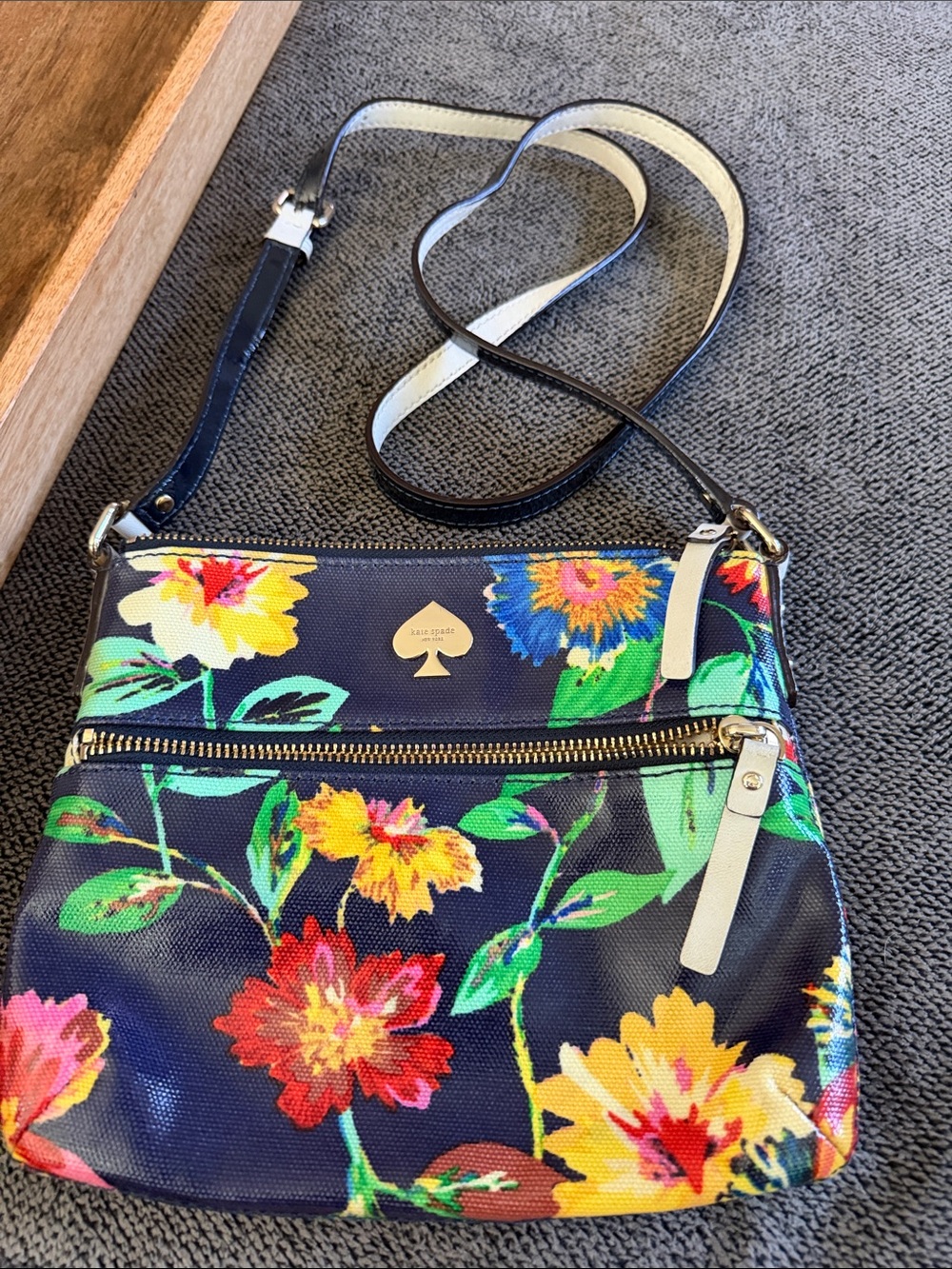 kate spade Navy Floral Crossbody with Multicolor Blooms